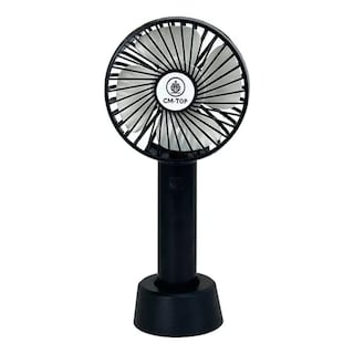 Foto 1 | Mini Ventilador De Mano Portátil Recargable 3 Velocidades Con Base Y Mano Color Negro