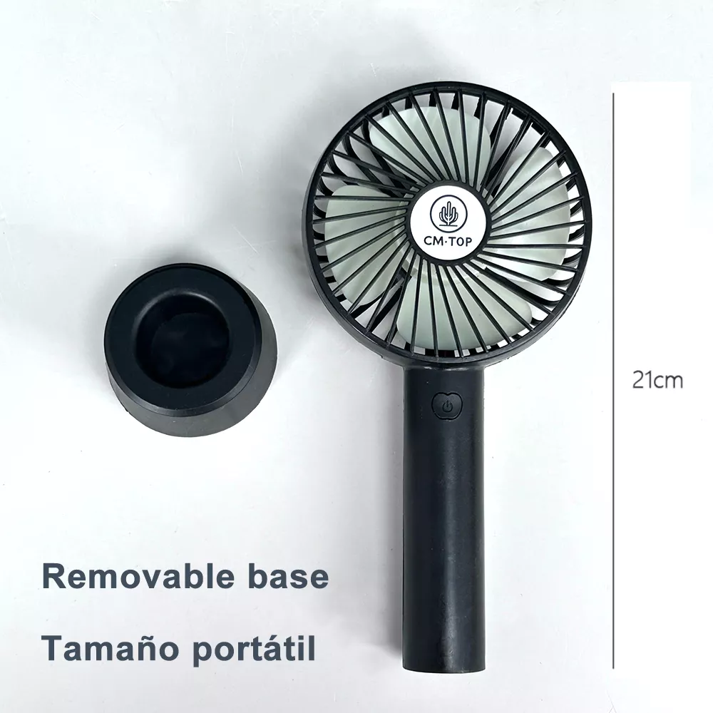 Foto 3 pulgar | Mini Ventilador De Mano Portátil Recargable 3 Velocidades Con Base Y Mano Color Negro