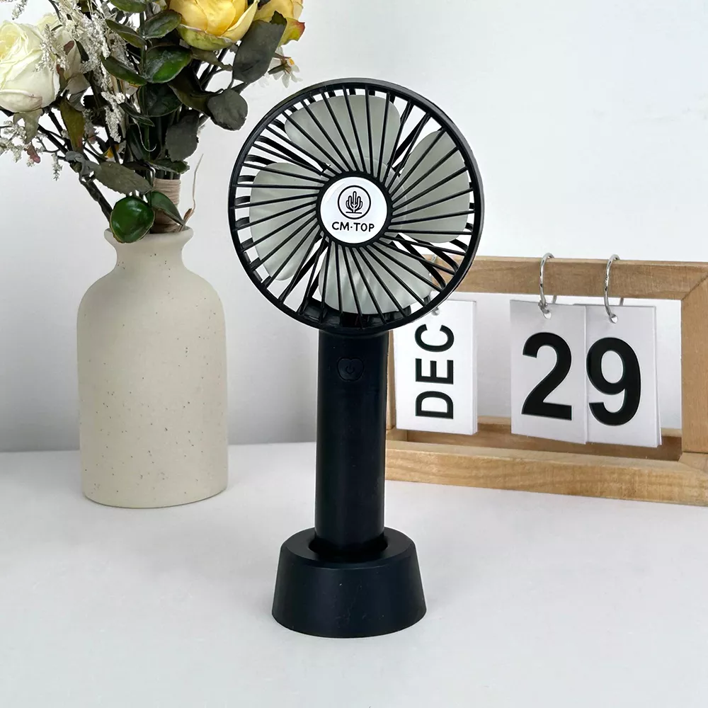 Foto 4 pulgar | Mini Ventilador De Mano Portátil Recargable 3 Velocidades Con Base Y Mano Color Negro