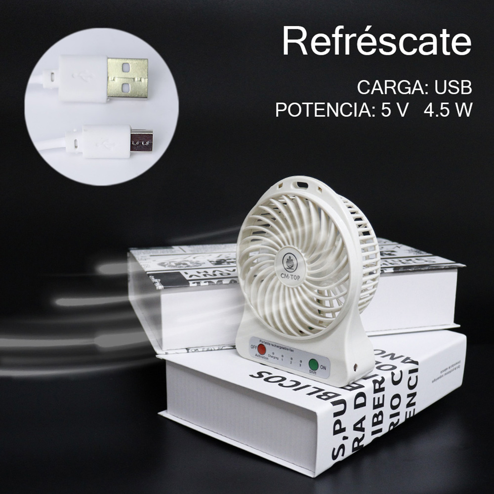 Foto 2 | Mini Ventilador De Mano Blanco