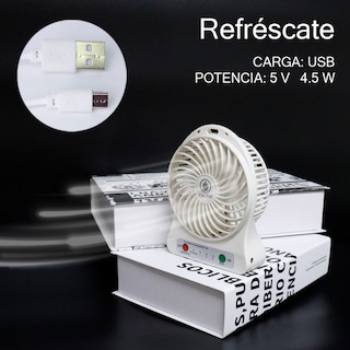 Foto 2 | Mini Ventilador De Mano Blanco