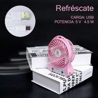 Foto 2 | Mini Ventilador De Mano Rosa