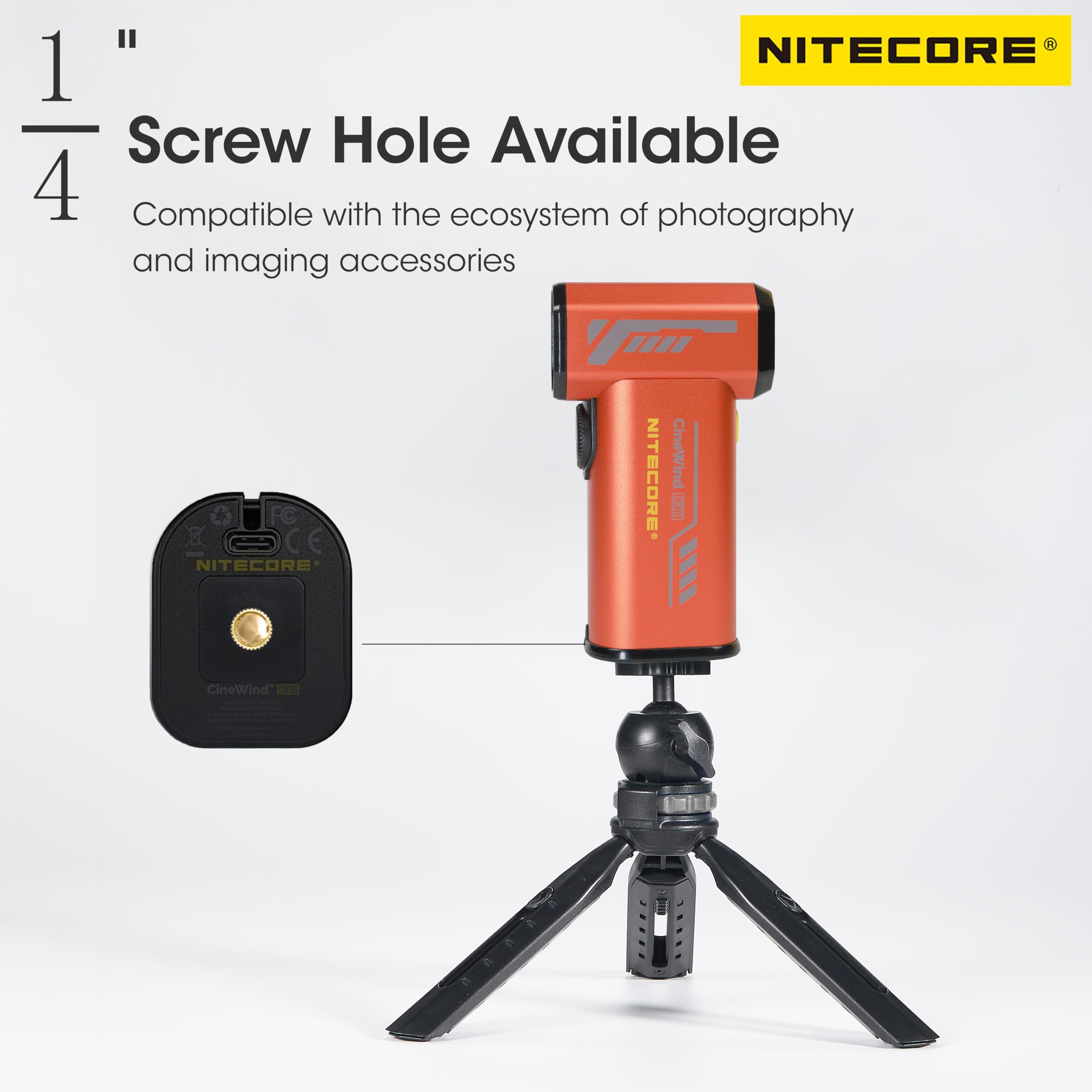 Foto 6 | Ventilador De Bolsillo Para Fotografía Cinewind Cw20 Edición Limitada Naranja - Venta Internacional.