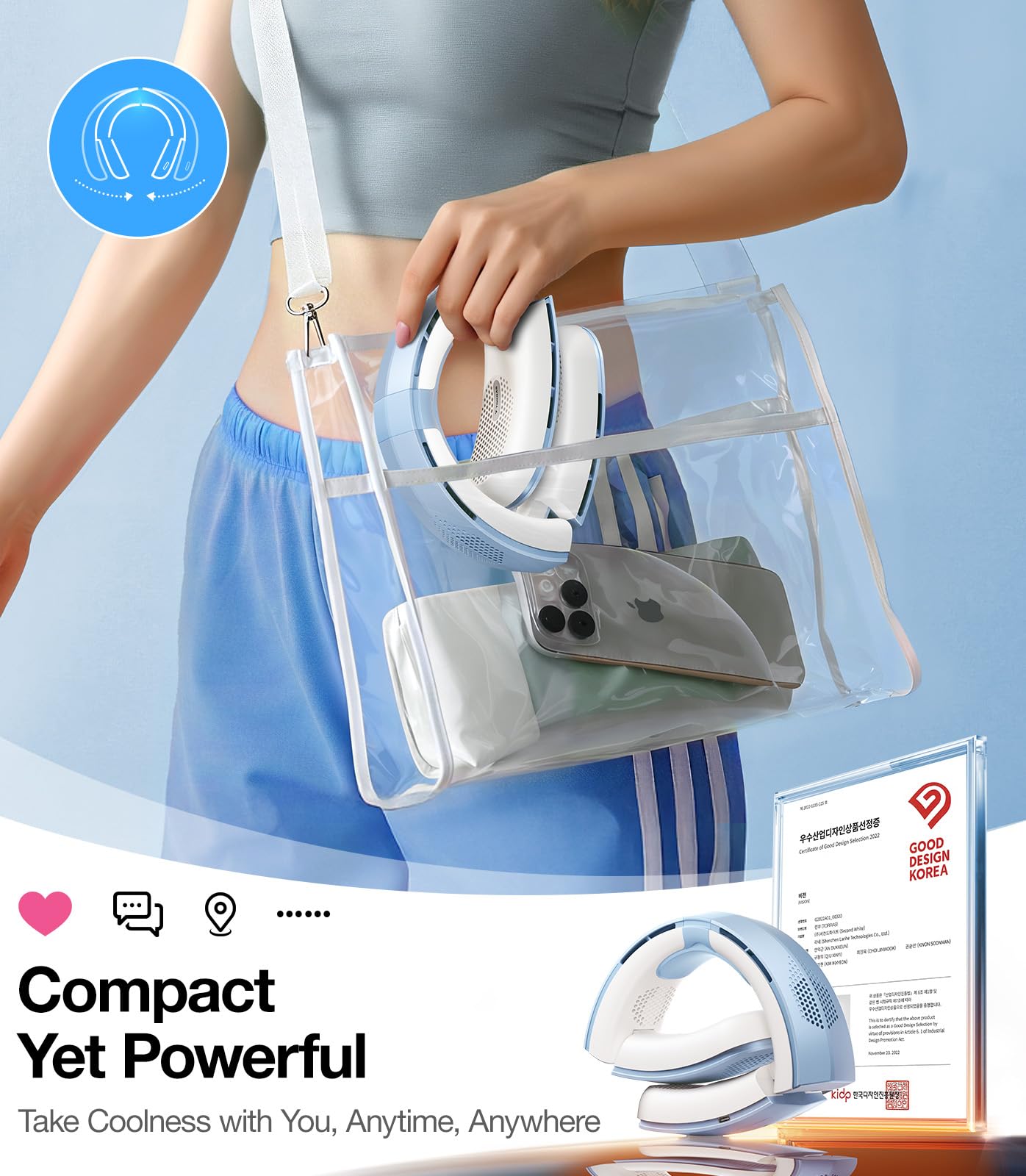 Foto 5 | Ventilador De Cuello Torras Coolite 8450 Rpm Turbo Airflow Con Batería 14h - Venta Internacional.