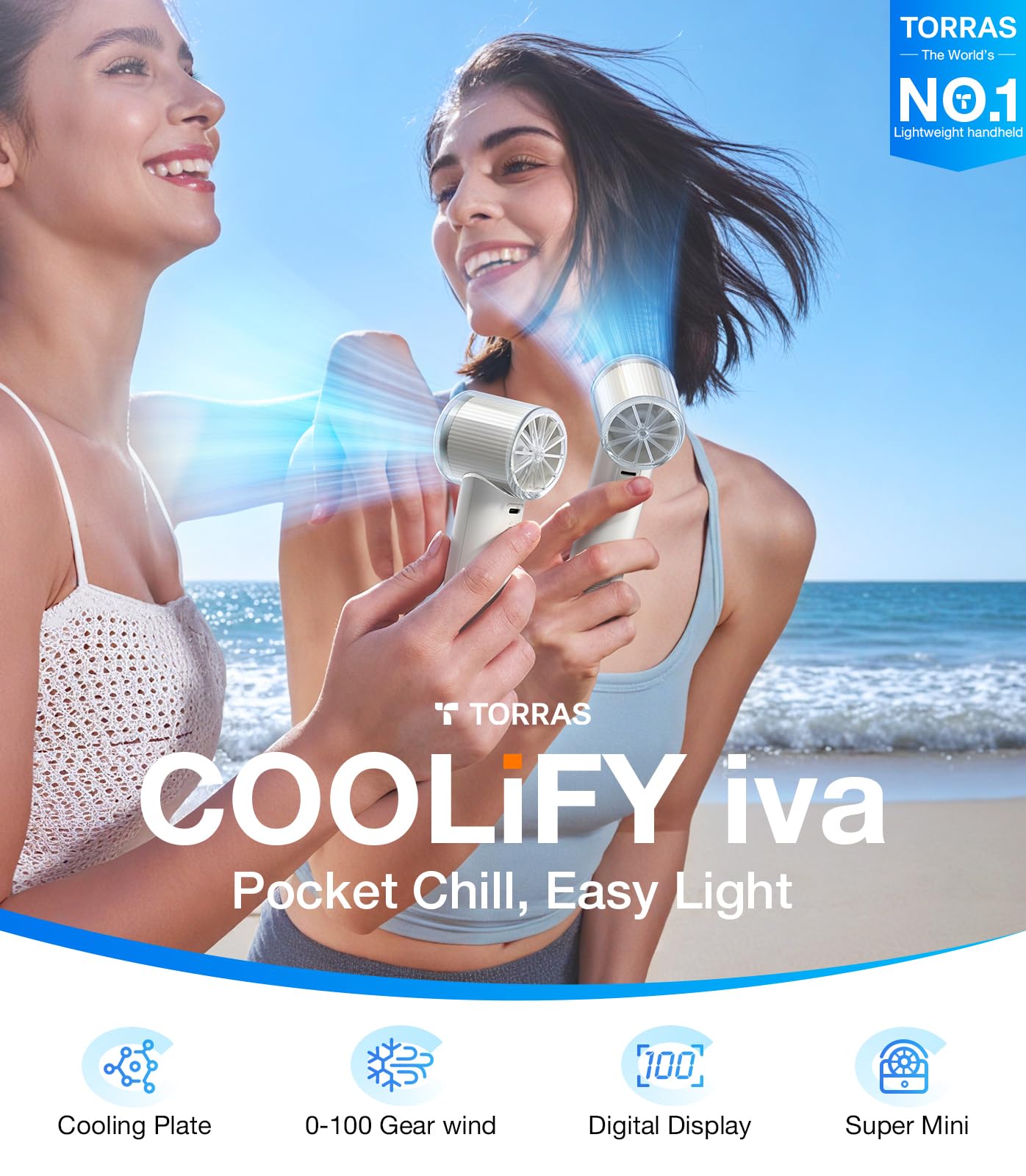 Foto 3 pulgar | Ventilador Portátil Torras Coolify Iva Con Enfriador De Hielo 5000mah Ivory - Venta Internacional.