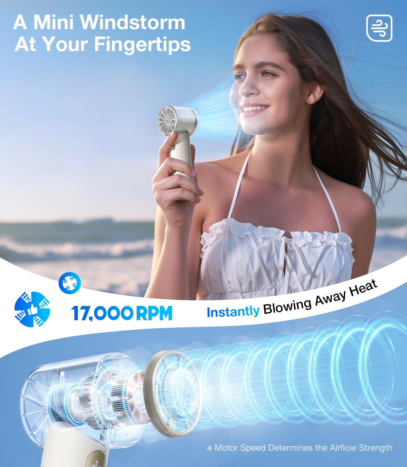 Foto 5 pulgar | Ventilador Portátil Torras Coolify Iva Con Enfriador De Hielo 5000mah Ivory - Venta Internacional.