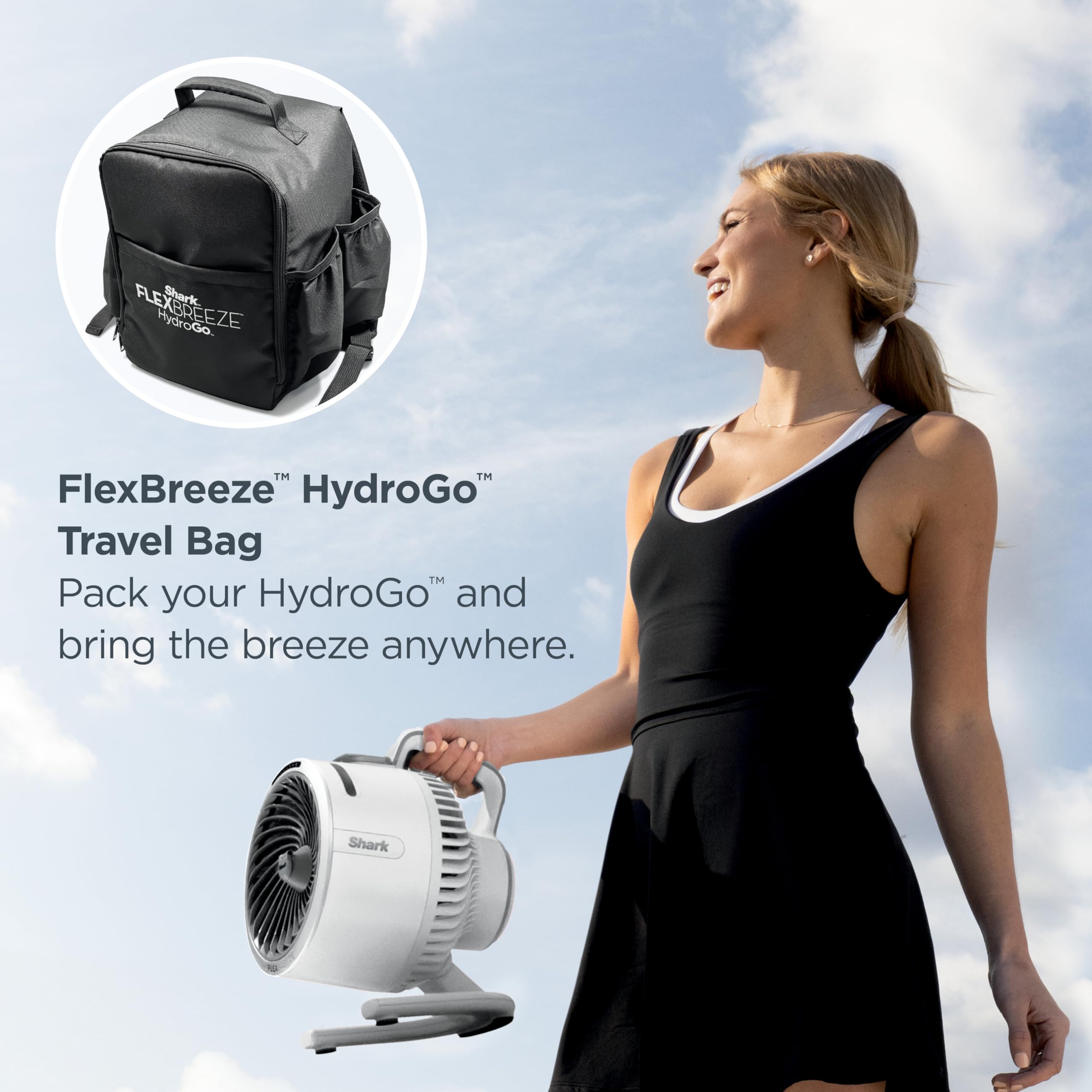 Foto 4 pulgar | Ventilador Portátil Shark Flexbreeze Hydrogo Con Bolsa De Viaje, Color Blanco - Venta Internacional.
