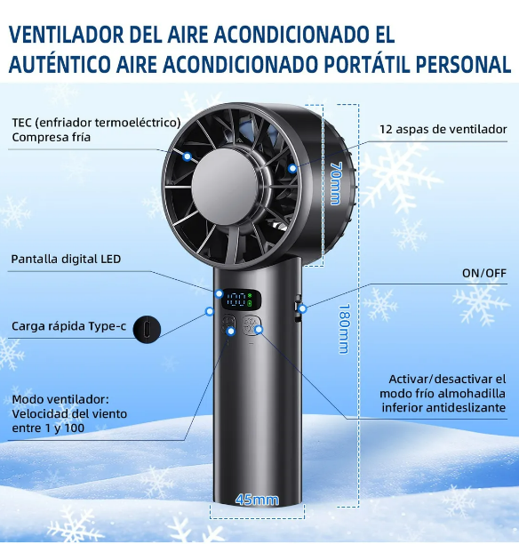 Foto 3 pulgar | Mini Ventilador Xtellar de Mano Portátil Enfriador