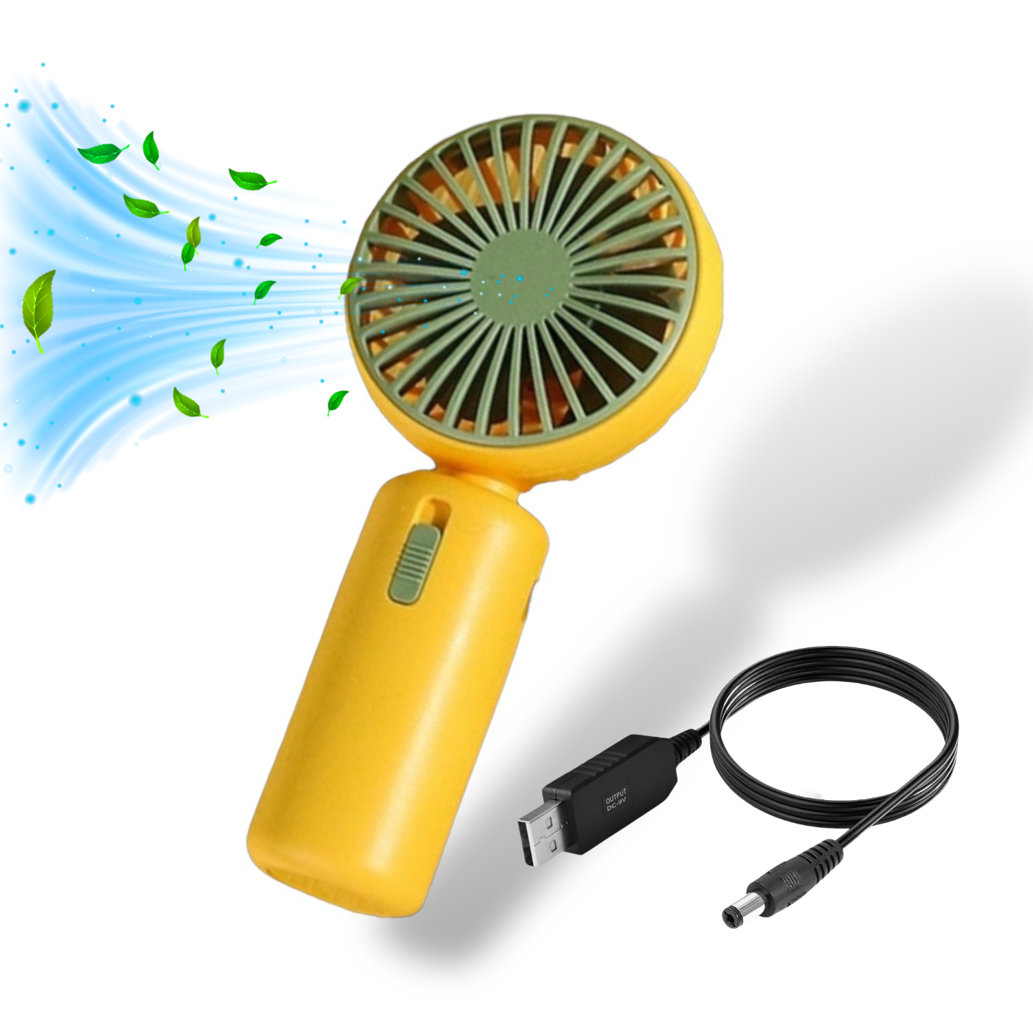 Foto 2 pulgar | Mini Ventilador De Mano Portátil Recargable Amarillo