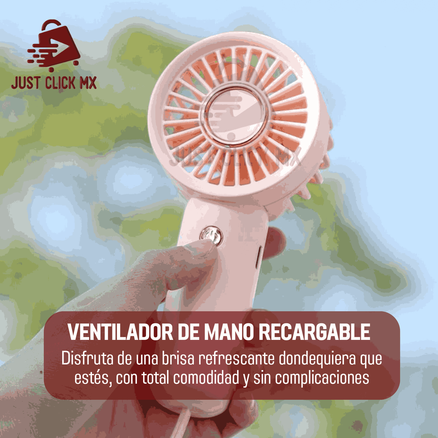 Foto 3 pulgar | Mini Ventilador De Mano Portátil Recargable Amarillo