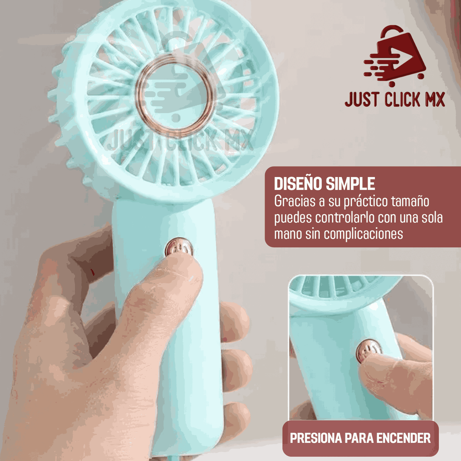 Foto 3 | Mini Ventilador De Mano Portátil Recargable Amarillo