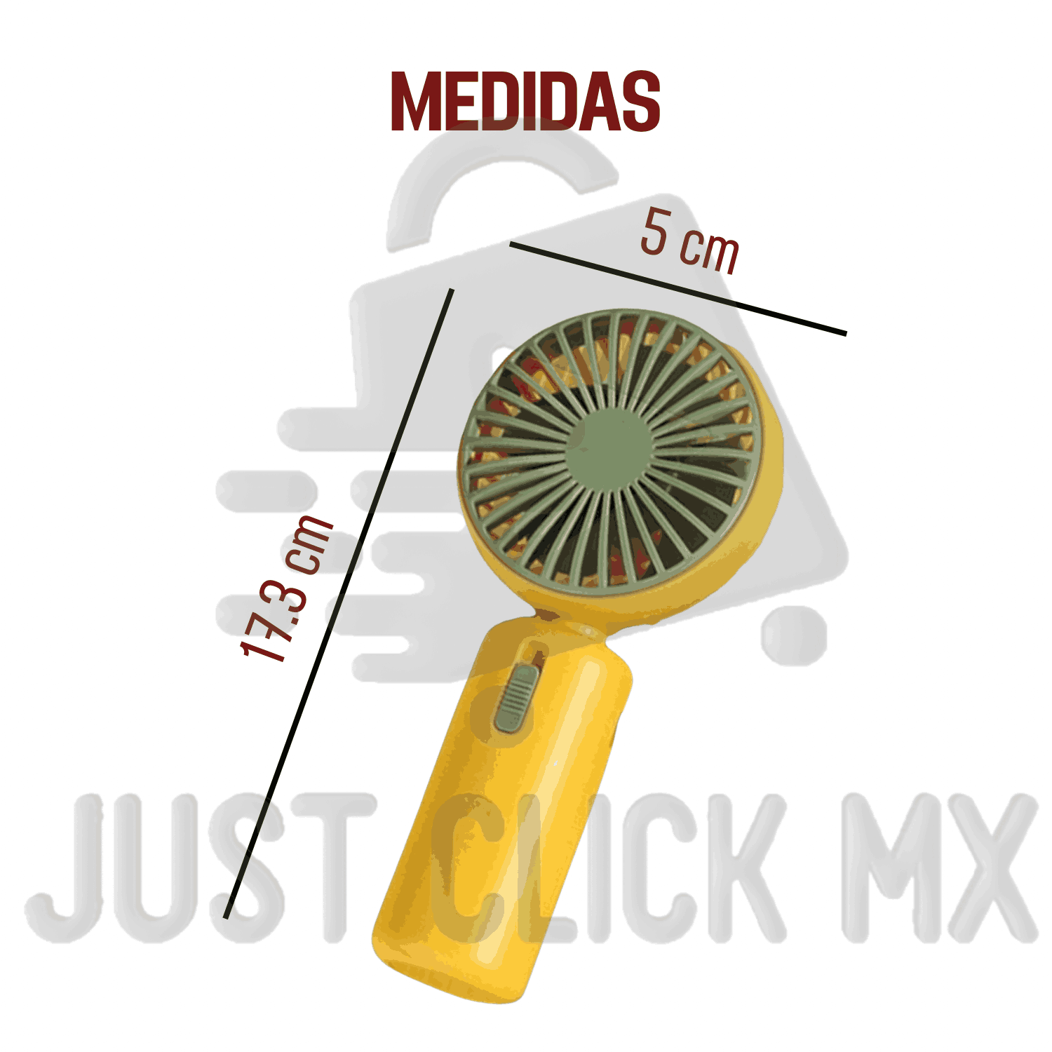 Foto 8 pulgar | Mini Ventilador De Mano Portátil Recargable Amarillo