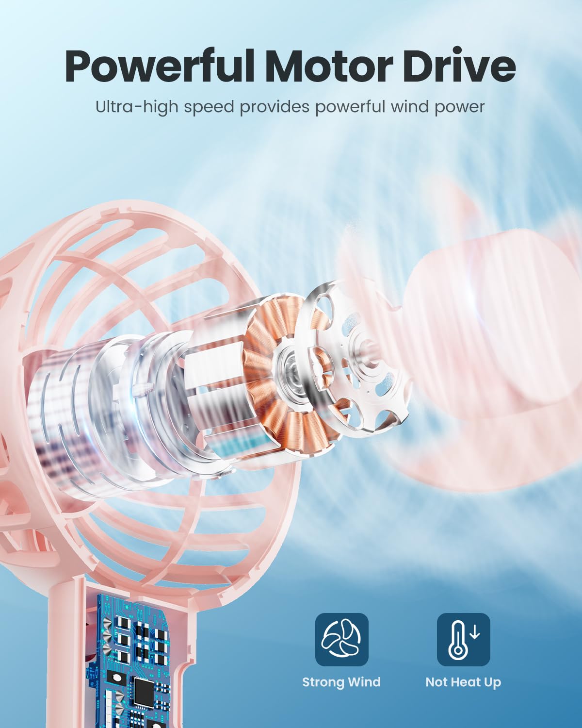 Foto 4 pulgar | Mini Ventilador Portátil Portátil Gaiatop De 3 Velocidades, Recargable Por Usb - Venta Internacional.