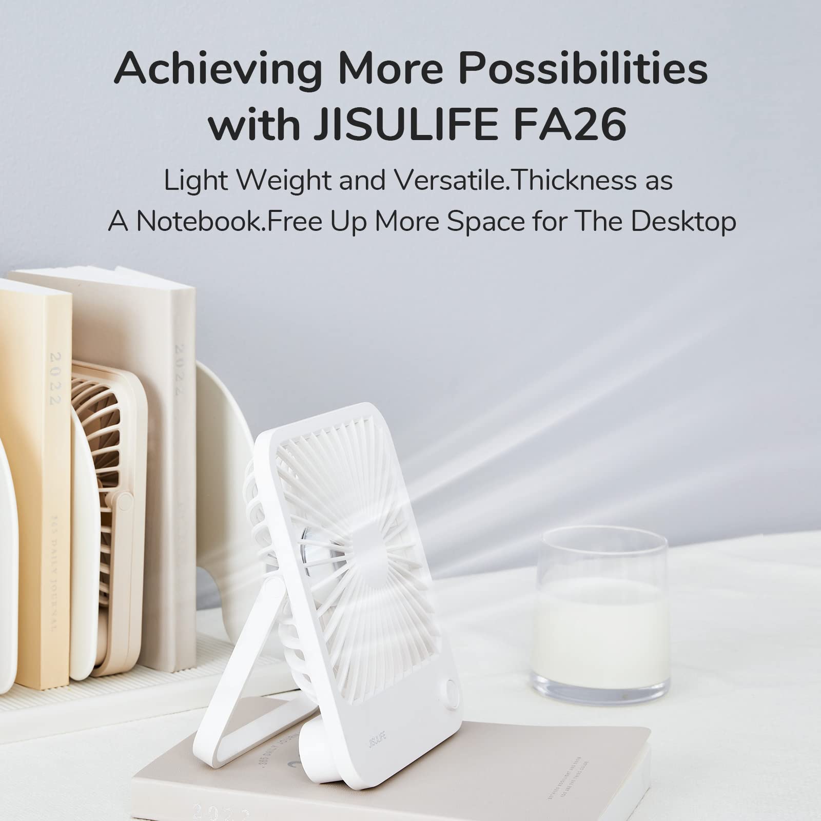Foto 3 pulgar | Ventilador De Escritorio Jisulife Fa26 Recargable, 4500 Mah, 180°, Plegable, Blanco - Venta Internacional.