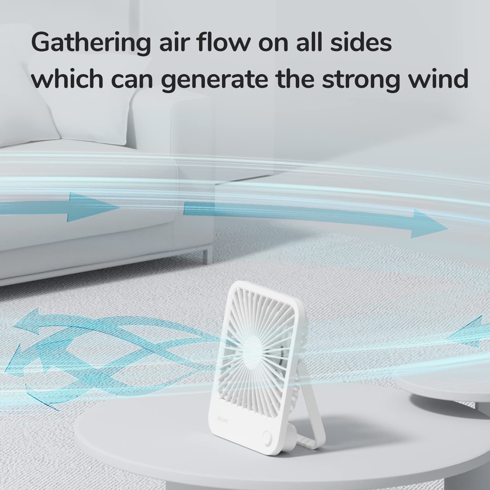 Foto 5 pulgar | Ventilador De Escritorio Jisulife Fa26 Recargable, 4500 Mah, 180°, Plegable, Blanco - Venta Internacional.