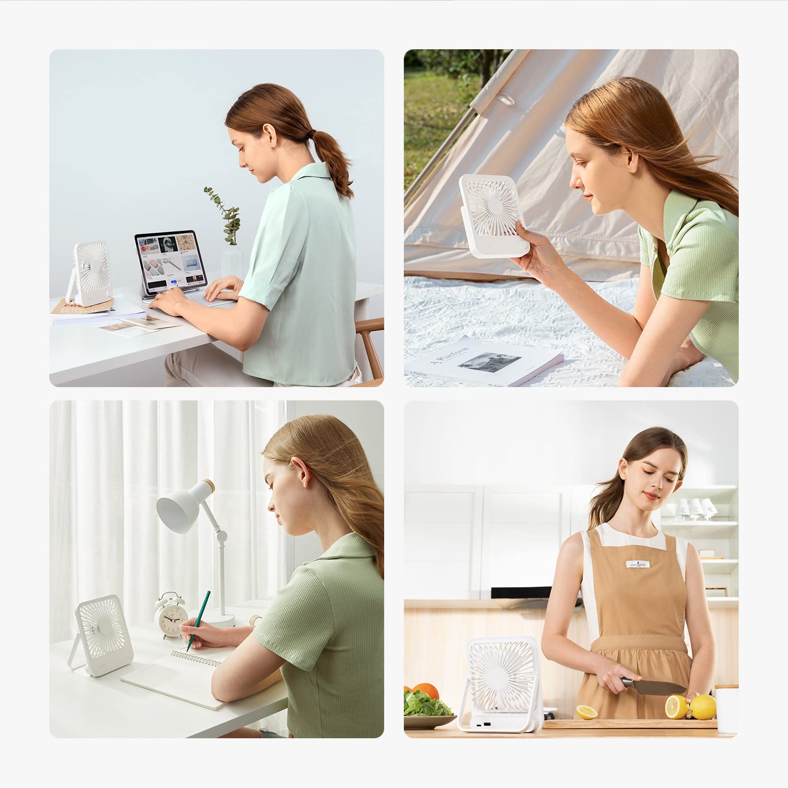 Foto 7 | Ventilador De Escritorio Jisulife Fa26 Recargable, 4500 Mah, 180°, Plegable, Blanco - Venta Internacional.