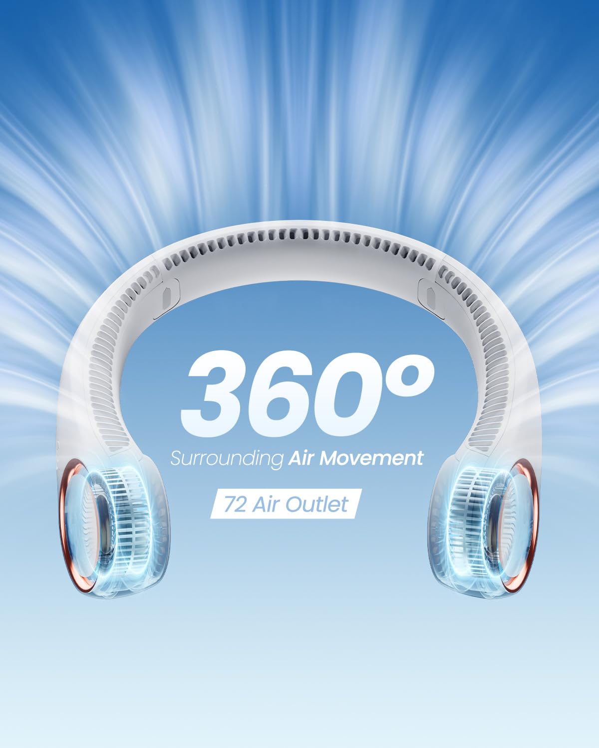Foto 4 pulgar | Ventilador De Cuello Portátil Gaiatop Recargable Sin Aspas Blanco - Venta Internacional.