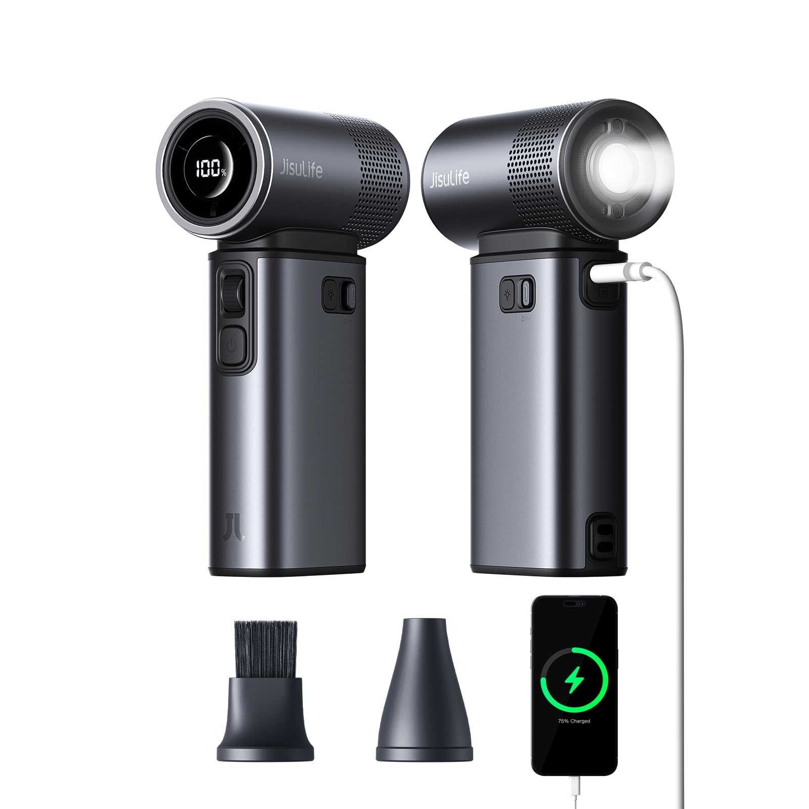 Ventilador De Mano Jisulife Portable Ultra2, 9000 Mah, 25 Horas, Batería Externa - Venta Internacional.