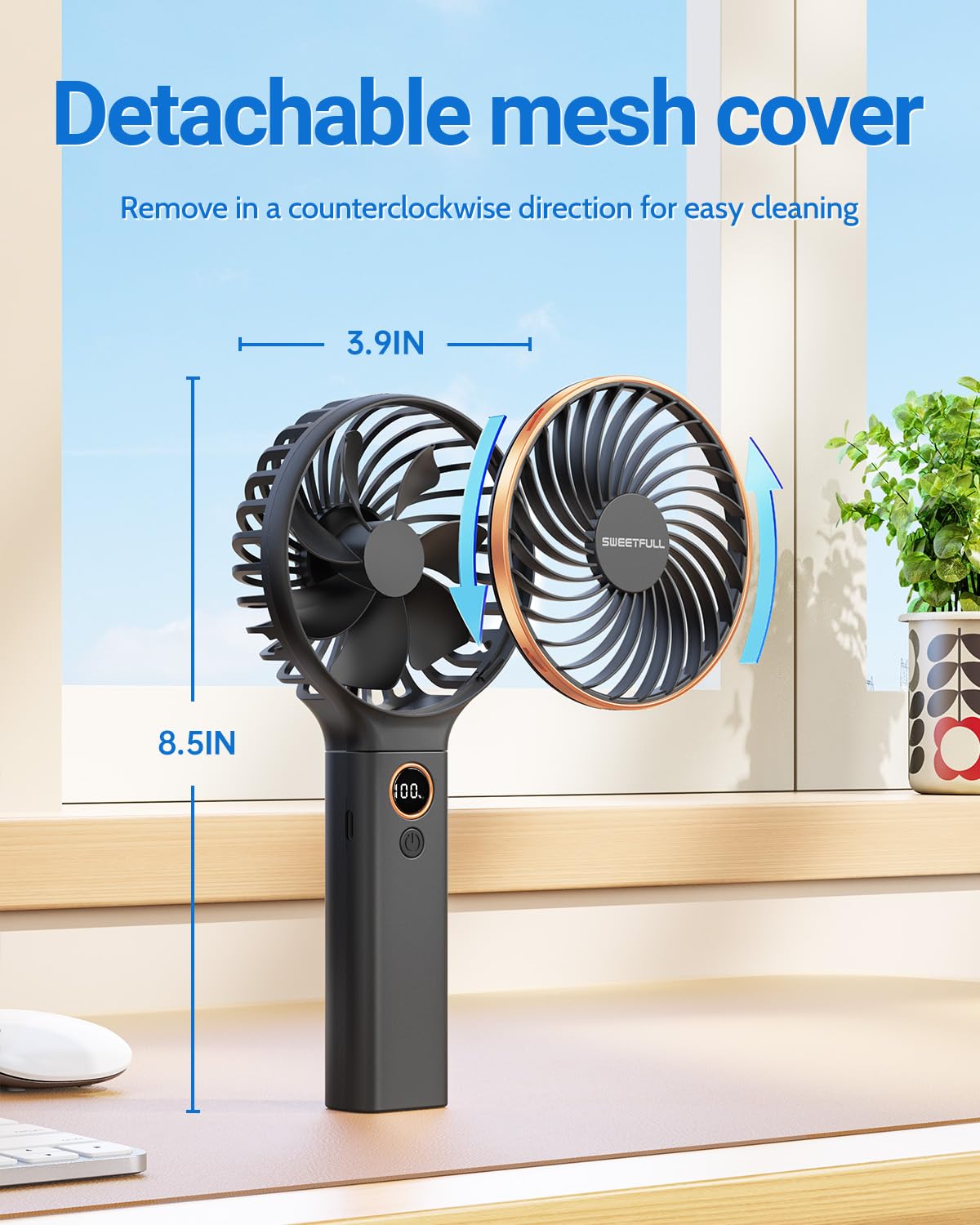 Foto 7 pulgar | Ventilador Portátil Sweetfull De 5000 Mah Recargable Con Viento De 6 Velocidades - Venta Internacional.