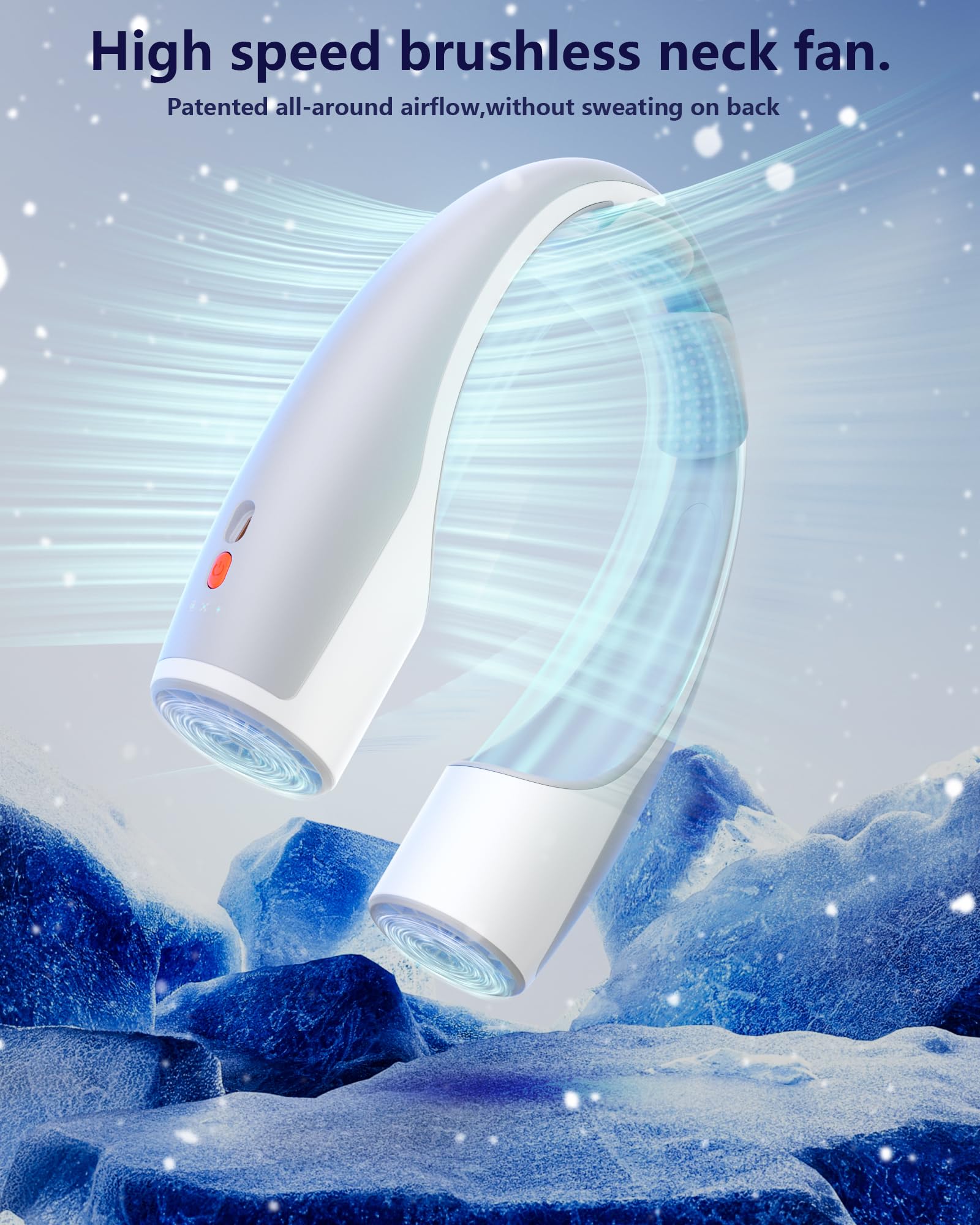 Foto 7 | Ventilador De Cuello Rohent Portátil De Alta Velocidad, 4 Velocidades, Recargable - Venta Internacional.