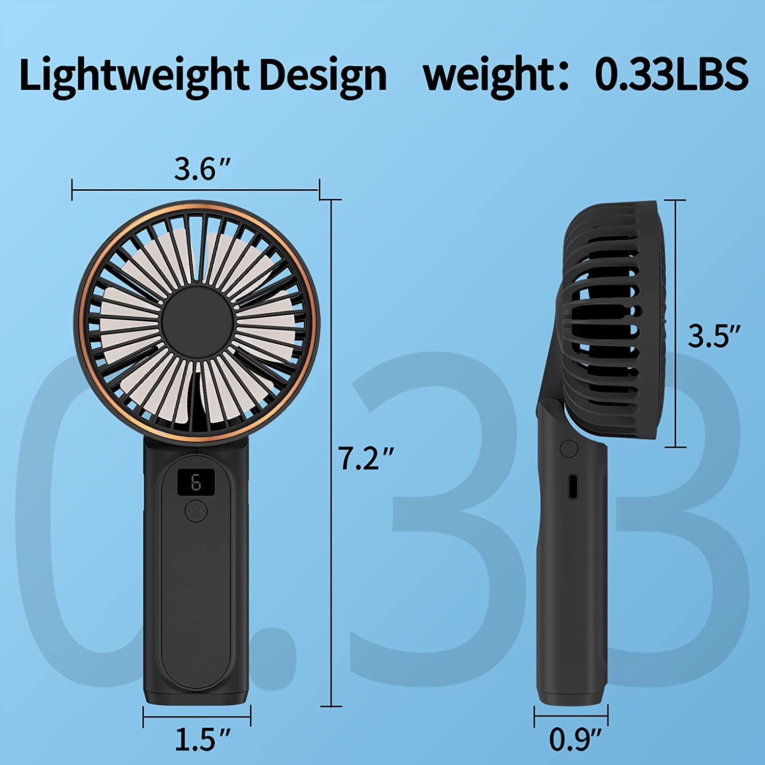 Foto 3 pulgar | Ventilador Portátil Peiyuu De 4000 Mah, Recargable, 6 Velocidades - Venta Internacional.