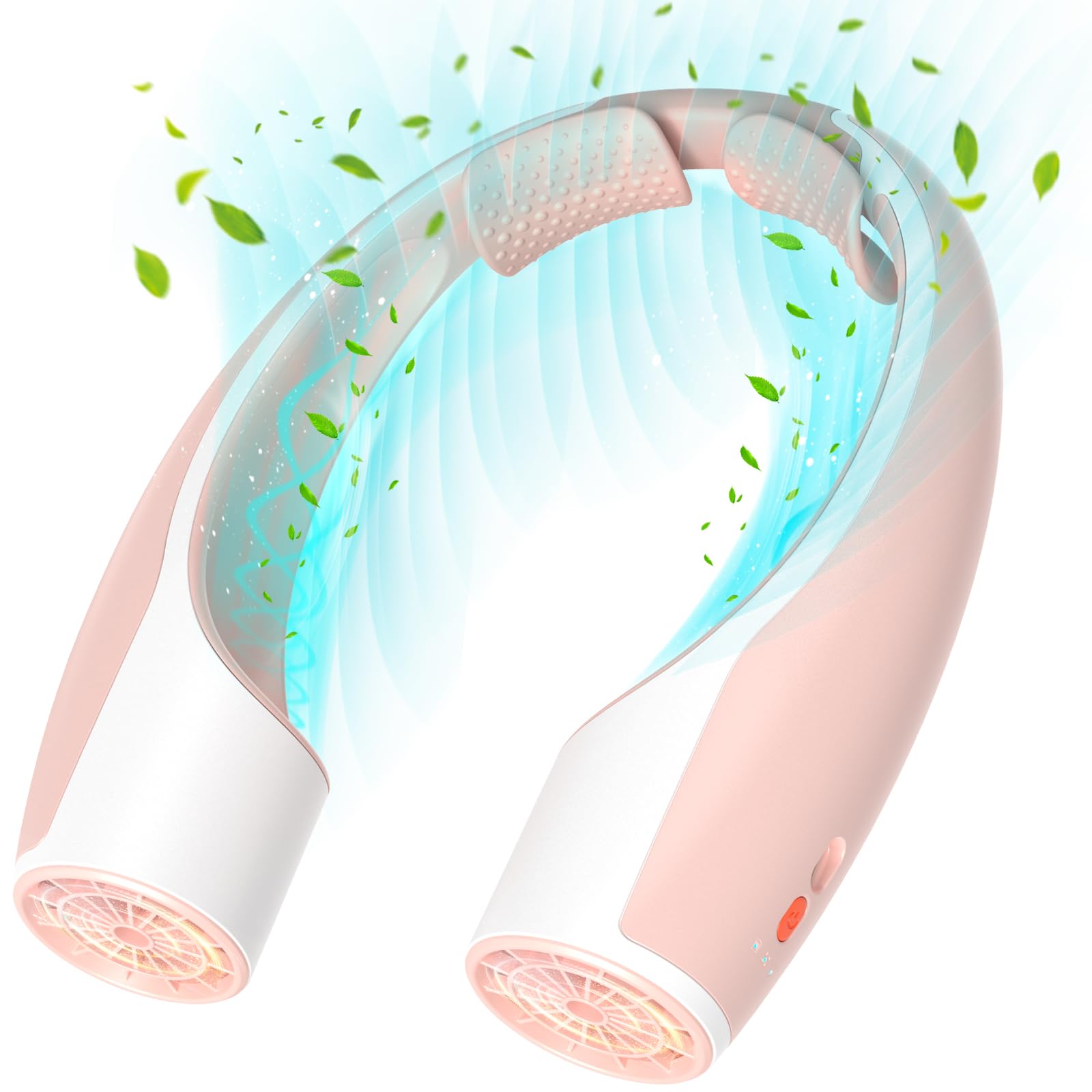 Ventilador De Cuello Portátil Rohent De Alta Velocidad De 4 Velocidades, Color Rosa - Venta Internacional.