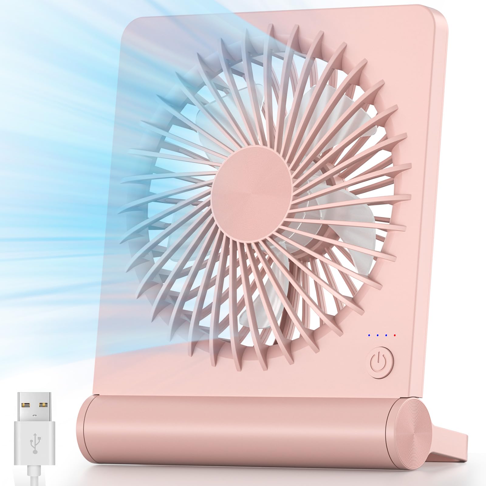 Ventilador Usb Koonie Strong Wind, Ultrasilencioso, Pequeño Escritorio Rosa - Venta Internacional.