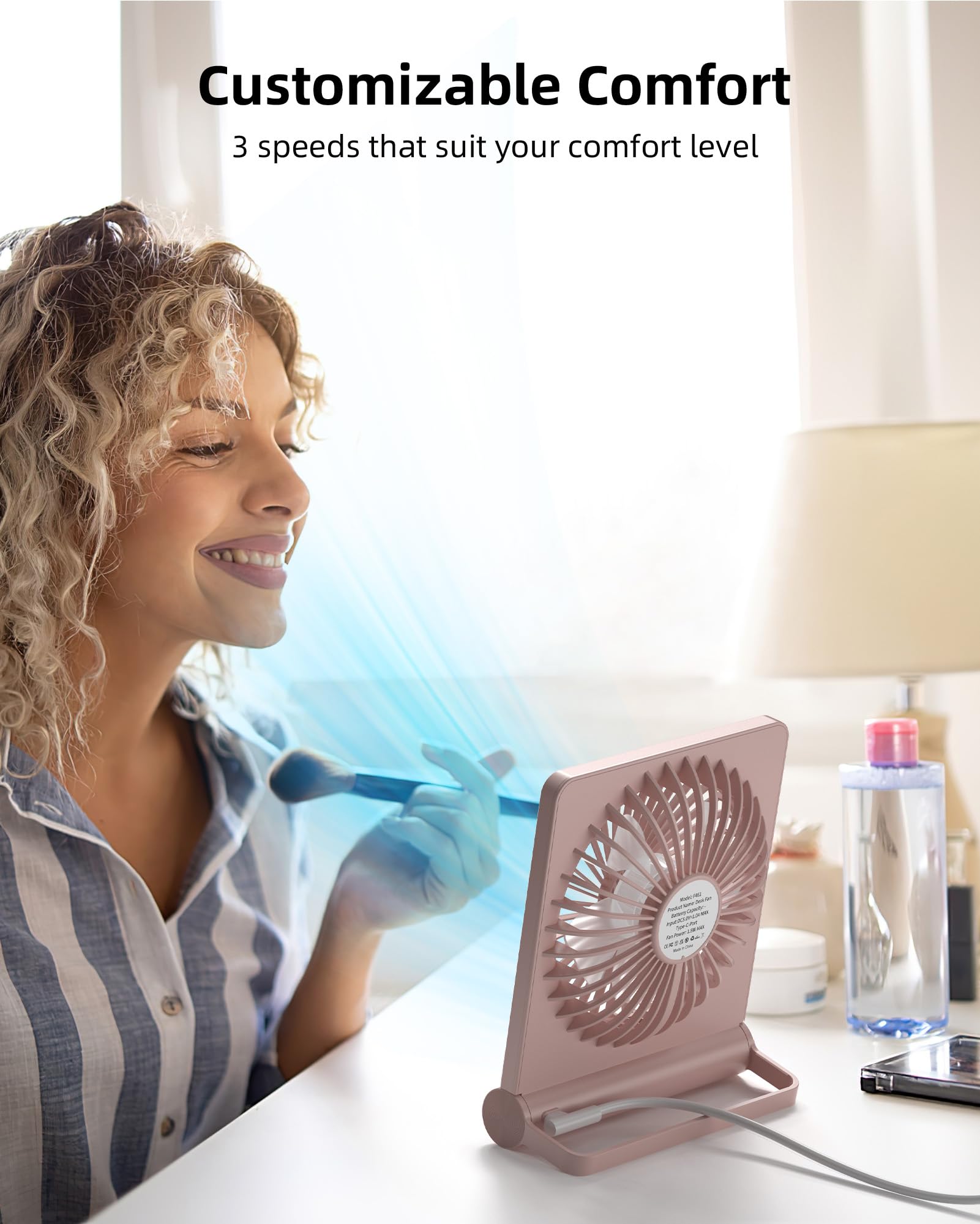 Foto 6 | Ventilador Usb Koonie Strong Wind, Ultrasilencioso, Pequeño Escritorio Rosa - Venta Internacional.