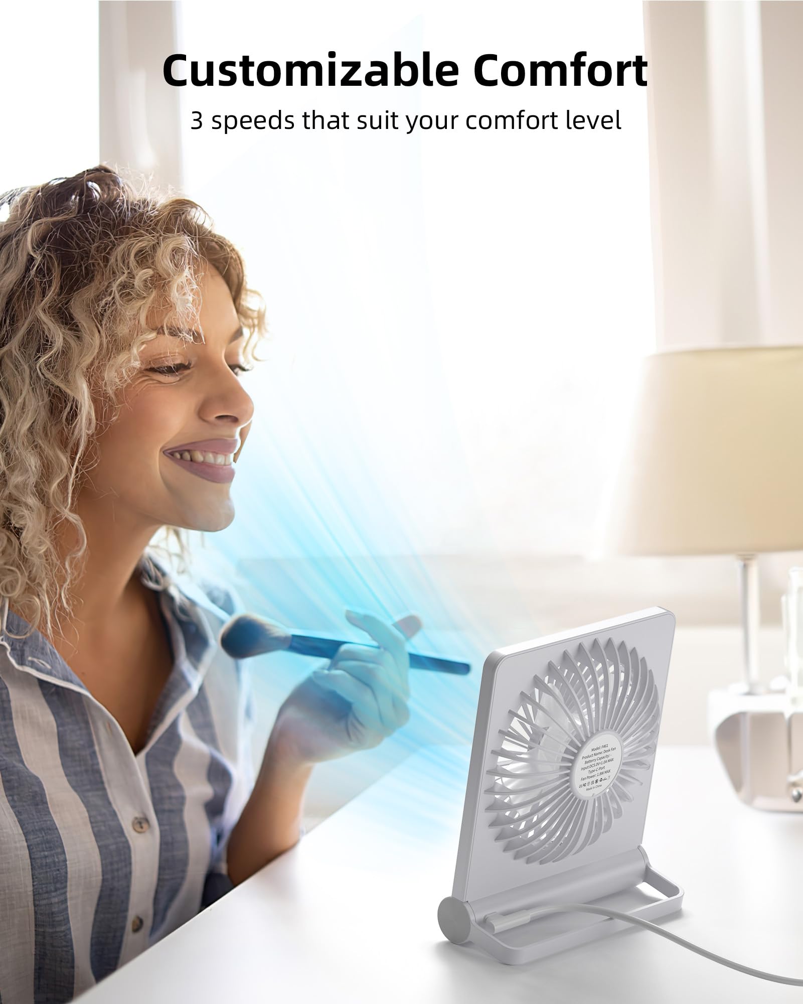Foto 7 pulgar | Ventilador Usb Koonie Strong Wind, Ultrasilencioso, Pequeño Escritorio Blanco - Venta Internacional.