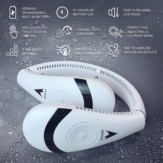 Foto 5 | Ventilador De Cuello Portátil Alphacool, Diseño Sin Aspas, Batería De 18 H - Venta Internacional.