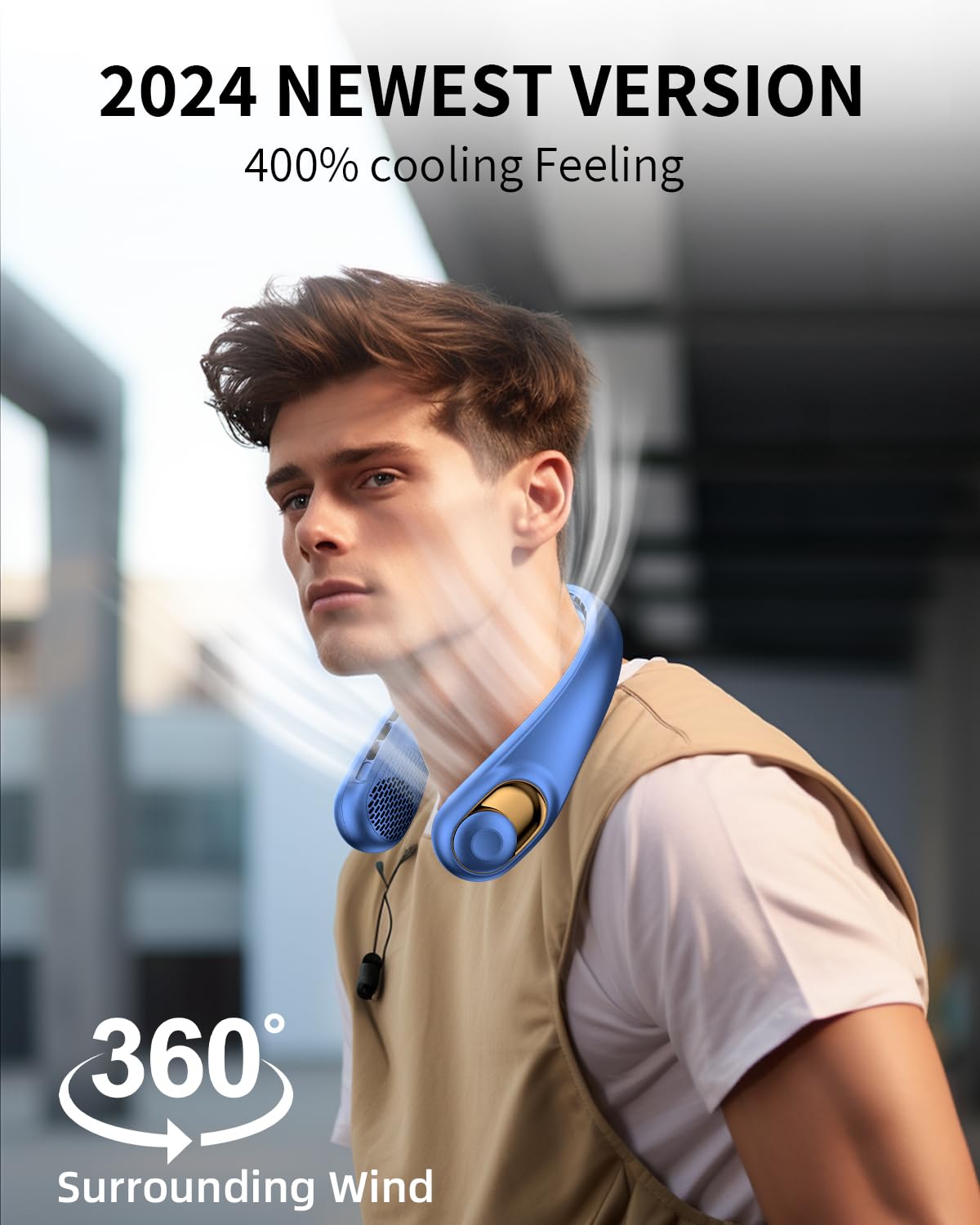 Foto 3 pulgar | Ventilador De Cuello Peiyuu Sin Aspas Con Indicador Led Usb-c De 5200 Mah - Venta Internacional.