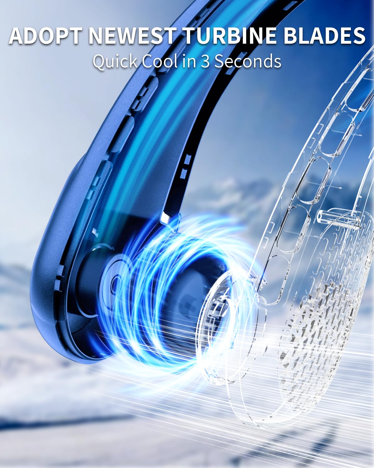 Foto 6 pulgar | Ventilador De Cuello Peiyuu Sin Aspas Con Indicador Led Usb-c De 5200 Mah - Venta Internacional.