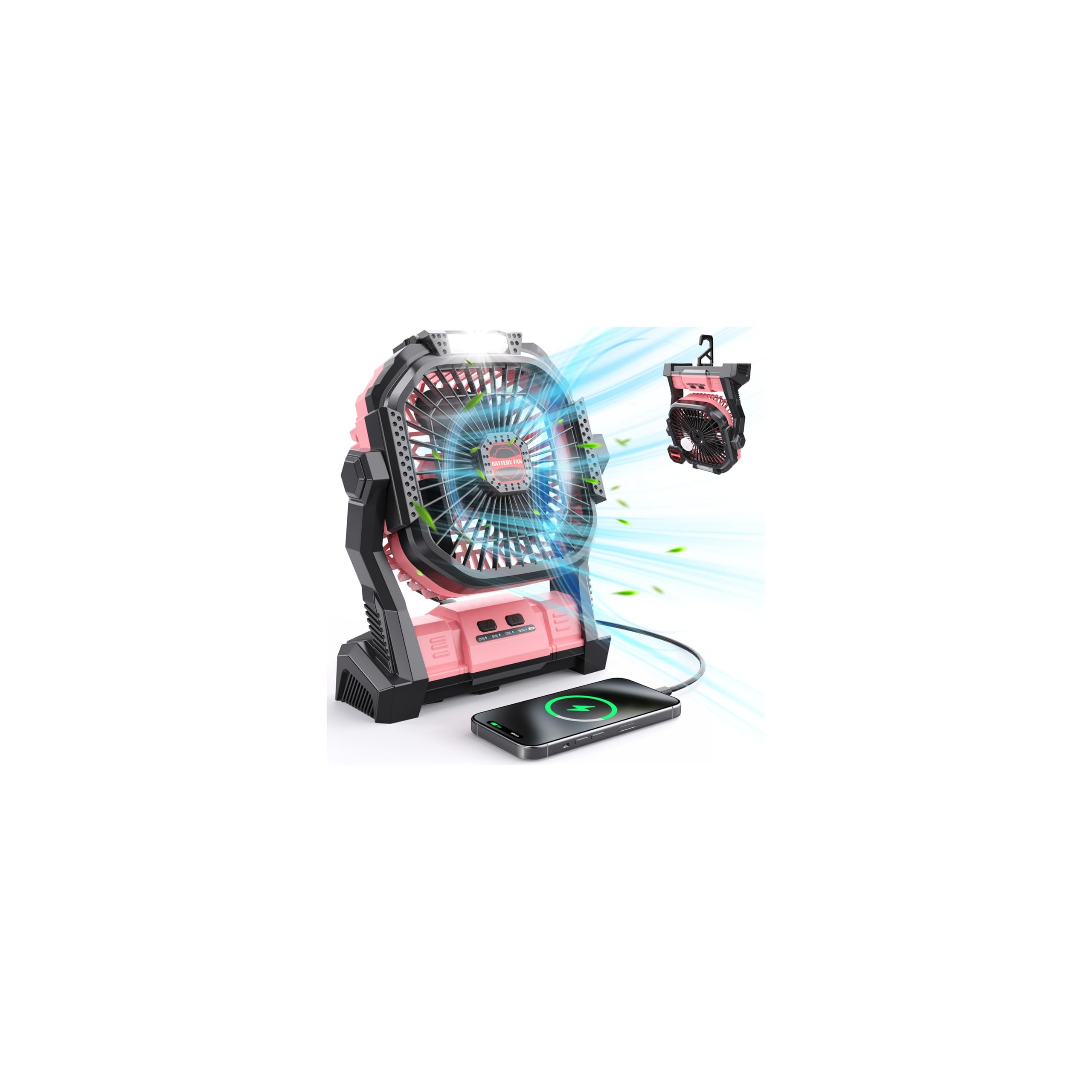Foto 2 pulgar | Ventilador Portátil Para Acampar Gamfeiny  20000 Mah  Con Linterna Led  Color Rosa - Venta Internacional.