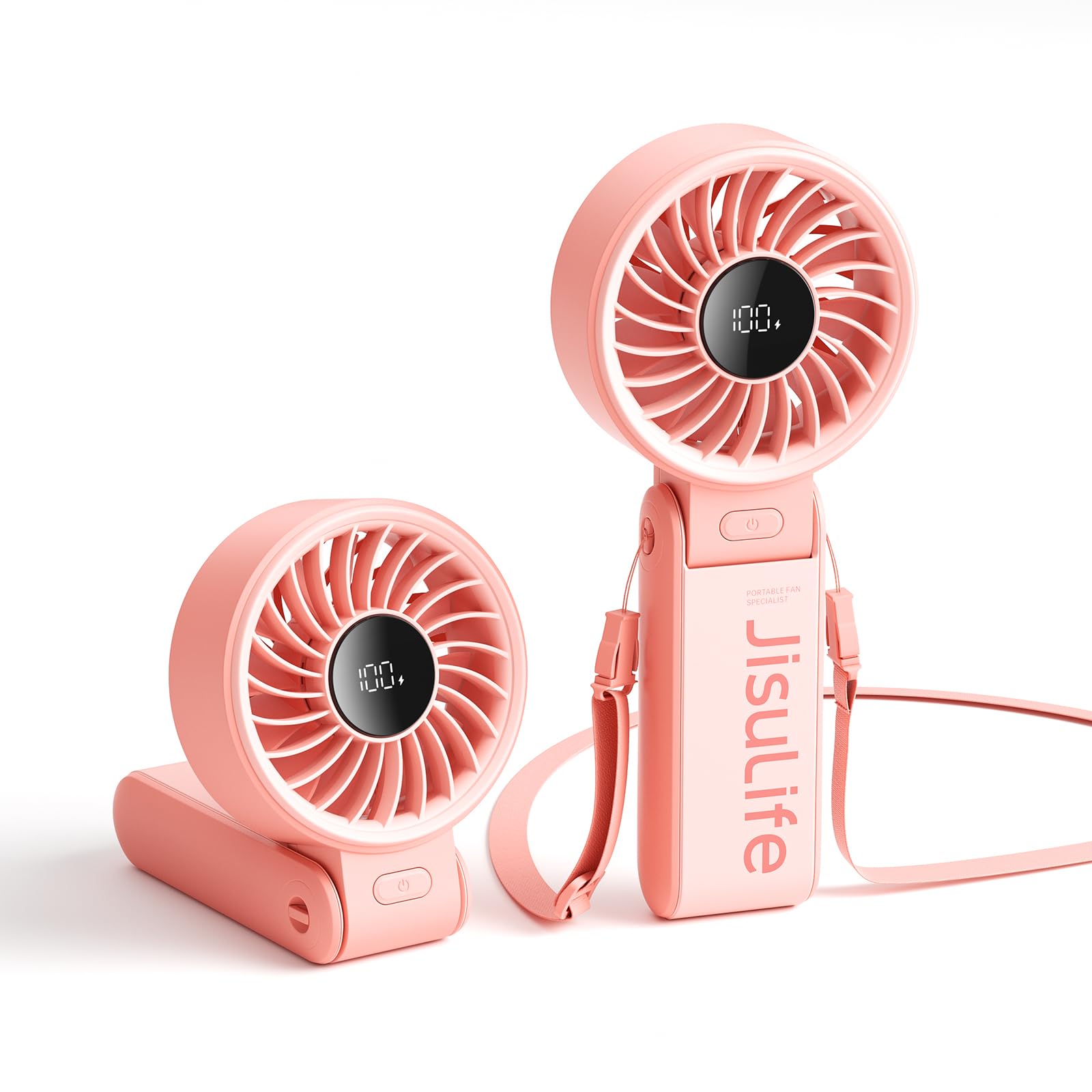 Ventilador Portátil Jisulife Life7  Motor De Alta Potencia  5000 Mah  Rosa - Venta Internacional.