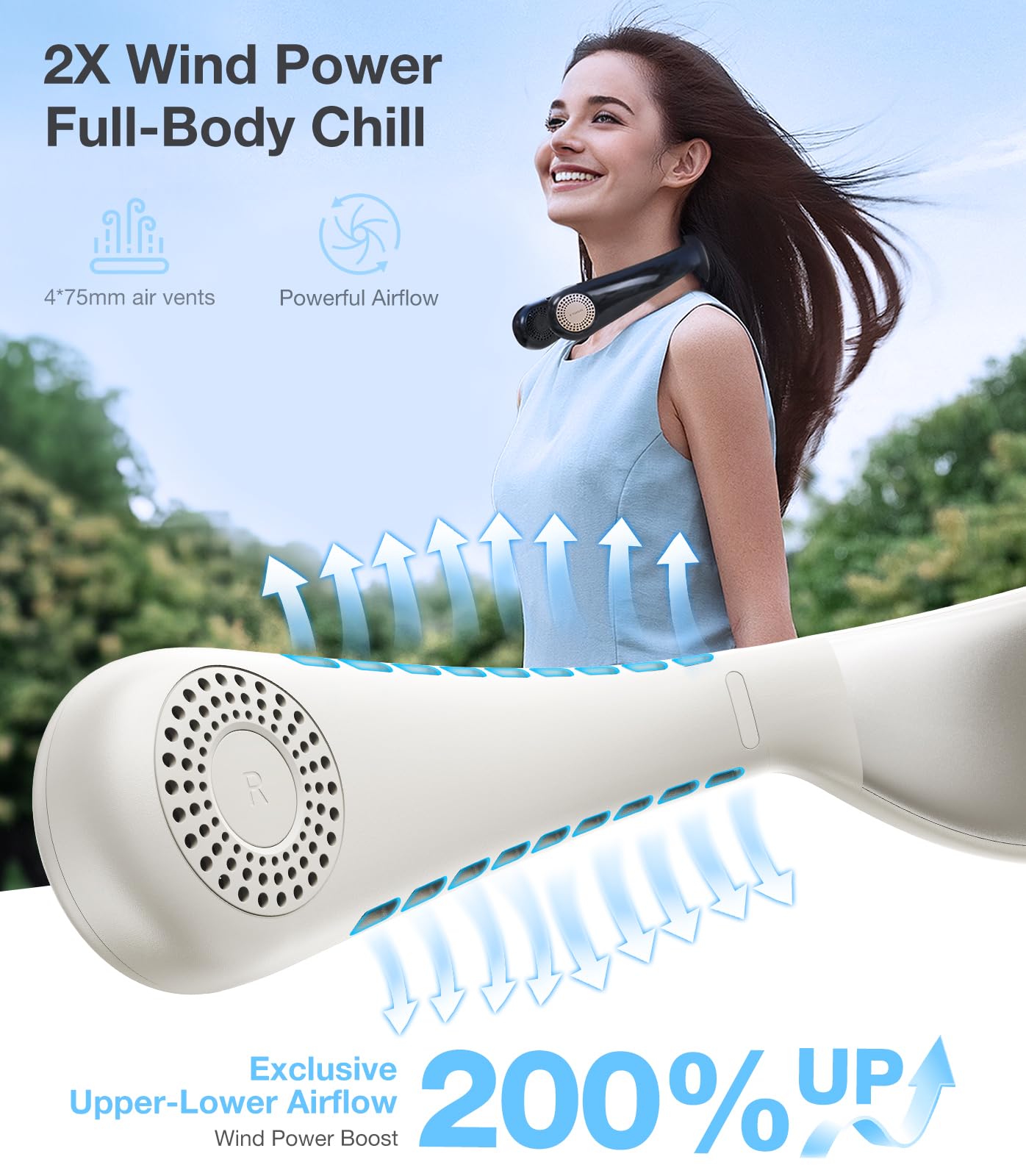 Foto 4 | Ventilador De Cuello Torras Coolify Air 2025 Mejorado  Recargable  Color Marfil - Venta Internacional.