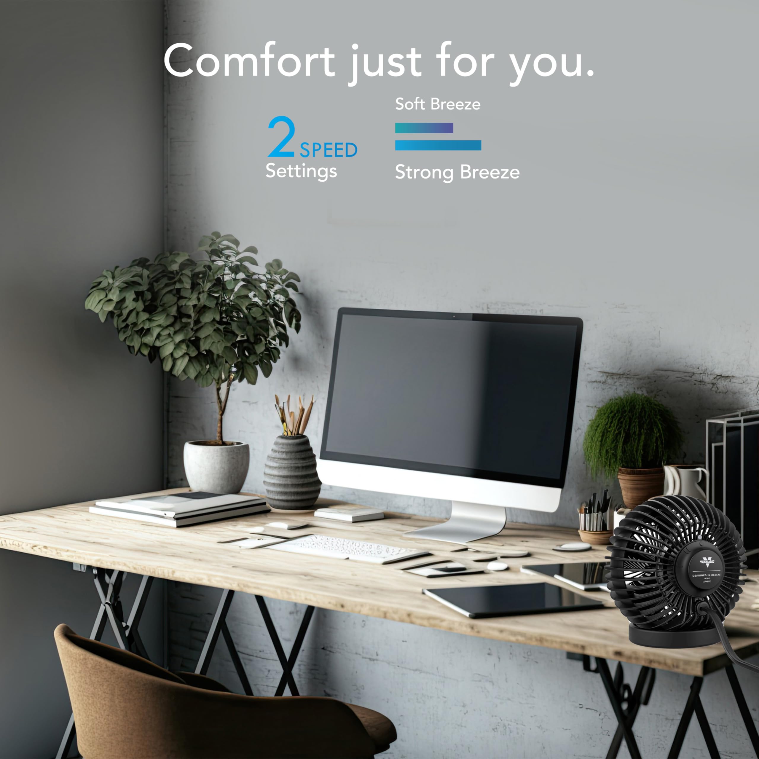 Foto 4 | Ventilador Ajustable Personal Vornado Sphere De 2 Velocidades Negro - Venta Internacional.