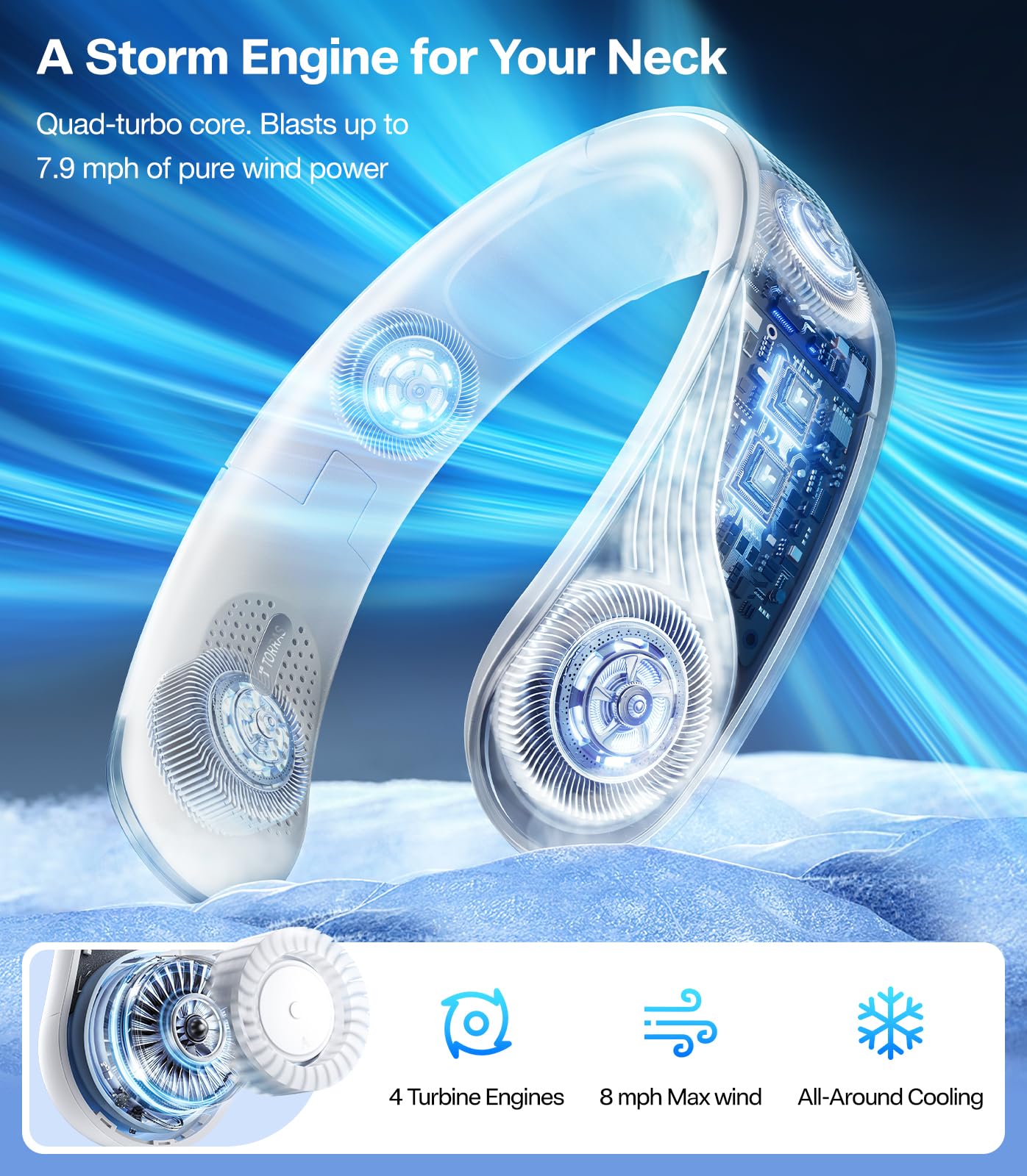 Foto 4 pulgar | Ventilador De Cuello Torras Coolite Con Batería De 14 Horas  Refrigeración 360°  Negro - Venta Internacional.