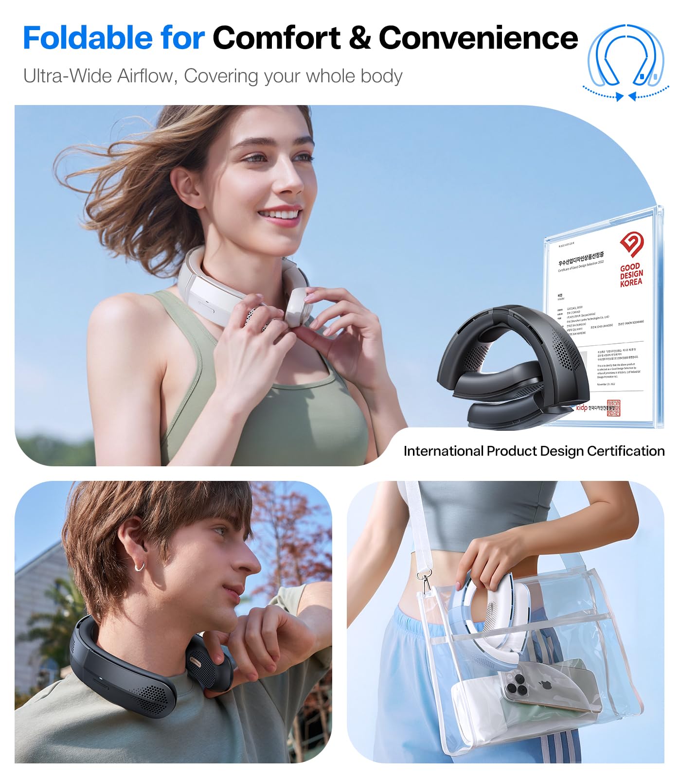 Foto 6 | Ventilador De Cuello Torras Coolite Con Batería De 14 Horas  Refrigeración 360°  Negro - Venta Internacional.