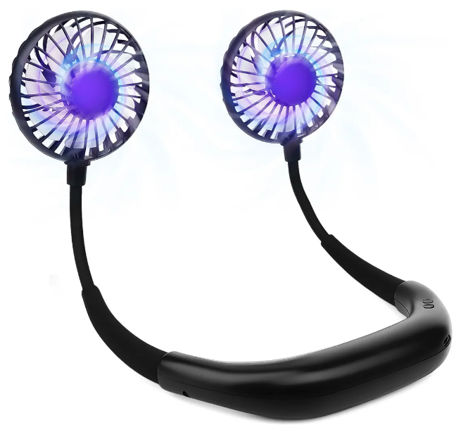 Xtellar Ventilador De Cuello Deportivo  Portátil Y Silencioso  Con Batería Recargable De 3300mah Y Ajuste De Flujo D