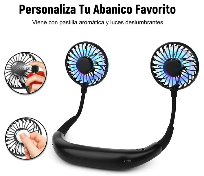 Foto 4 pulgar | Xtellar Ventilador De Cuello Deportivo  Portátil Y Silencioso  Con Batería Recargable De 3300mah Y Ajuste De Flujo D