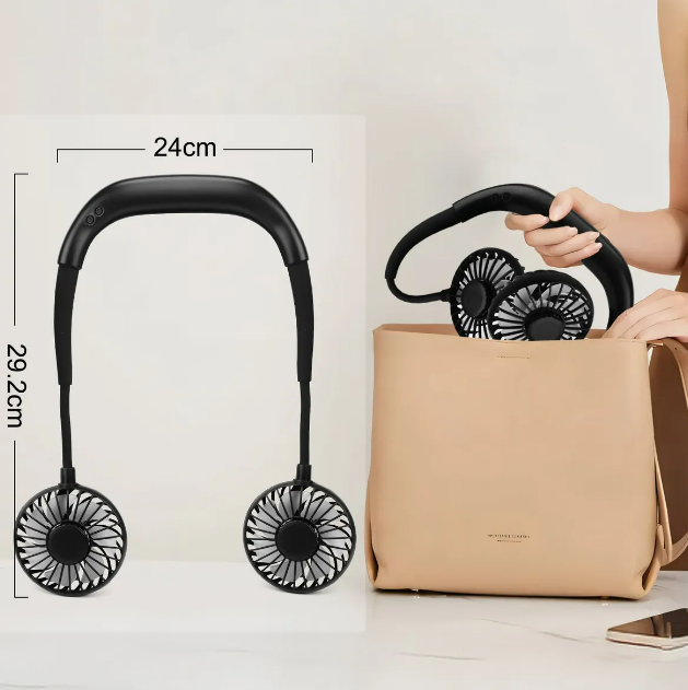 Foto 4 | Xtellar Ventilador De Cuello Deportivo  Portátil Y Silencioso  Con Batería Recargable De 3300mah Y Ajuste De Flujo D