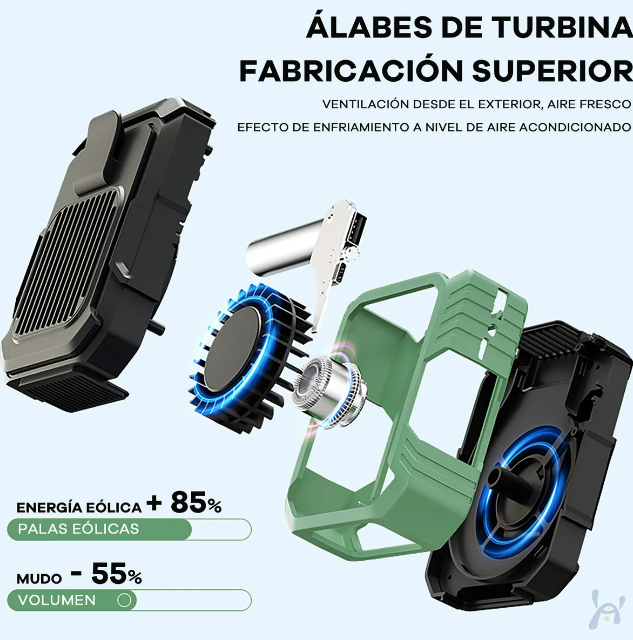Foto 5 pulgar | Xtellar Ventilador Portátil Versátil De Alta Capacidad 10000mah Con Tres Velocidades Ajustables