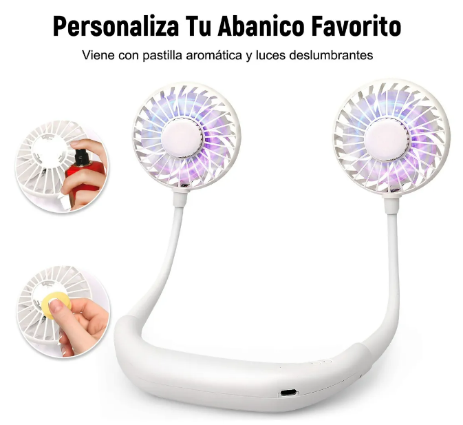 Foto 4 pulgar | Xtellar Ventilador De Cuello Deportivo  Portátil Y Silencioso  Con Batería Recargable De 3300mah Y Ajuste De Flujo D