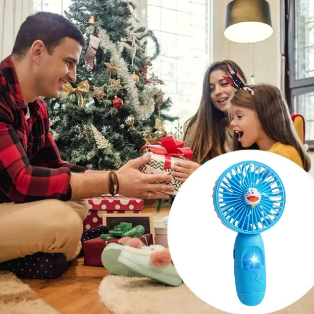 Foto 5 pulgar | Ventilador Portátil Xtellar Con Luz Y Diseño Doraemo  Recargable Y Ajustable