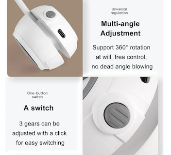 Foto 3 | Ventilador Portátil De Cuello Xtellar 360° Recargable Ajustable Y Con Potente Viento