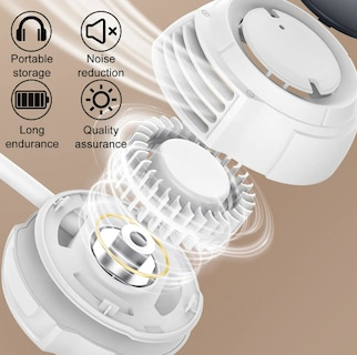 Foto 4 | Ventilador Portátil De Cuello Xtellar 360° Recargable Ajustable Y Con Potente Viento