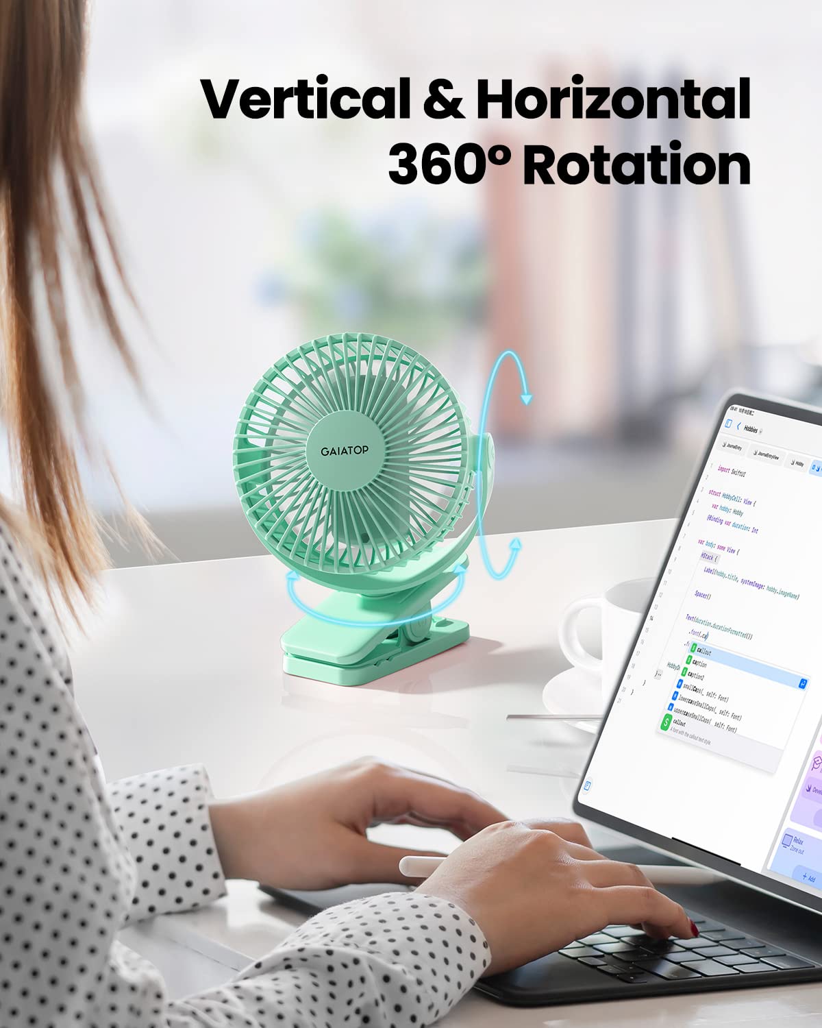 Foto 3 pulgar | Ventilador Con Clip Gaiatop Gaiatop - Batería Portátil (2000 Mah)  Color Verde - Venta Internacional.
