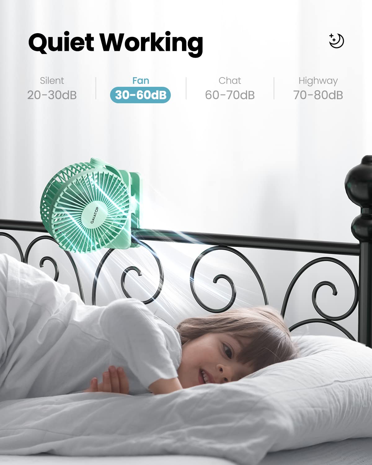 Foto 5 | Ventilador Con Clip Gaiatop Gaiatop - Batería Portátil (2000 Mah)  Color Verde - Venta Internacional.