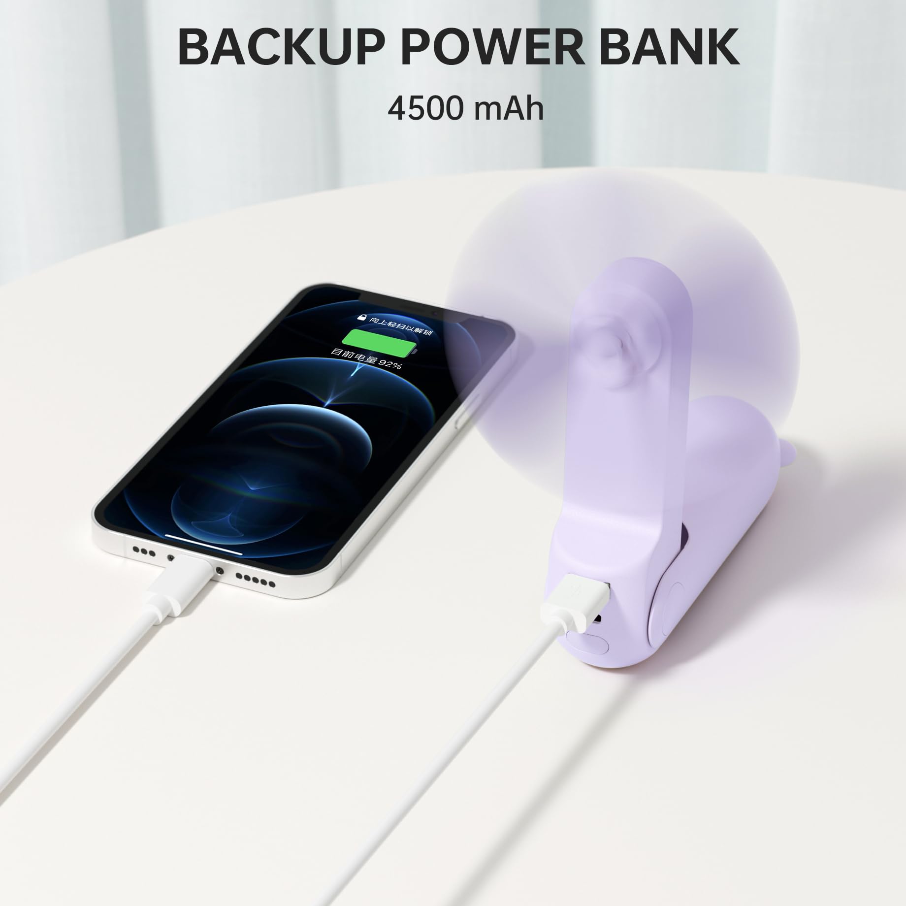 Foto 3 | Ventilador Portátil Jisulife Con Powerbank De 4500 Mah  37 H De Autonomía - Venta Internacional.