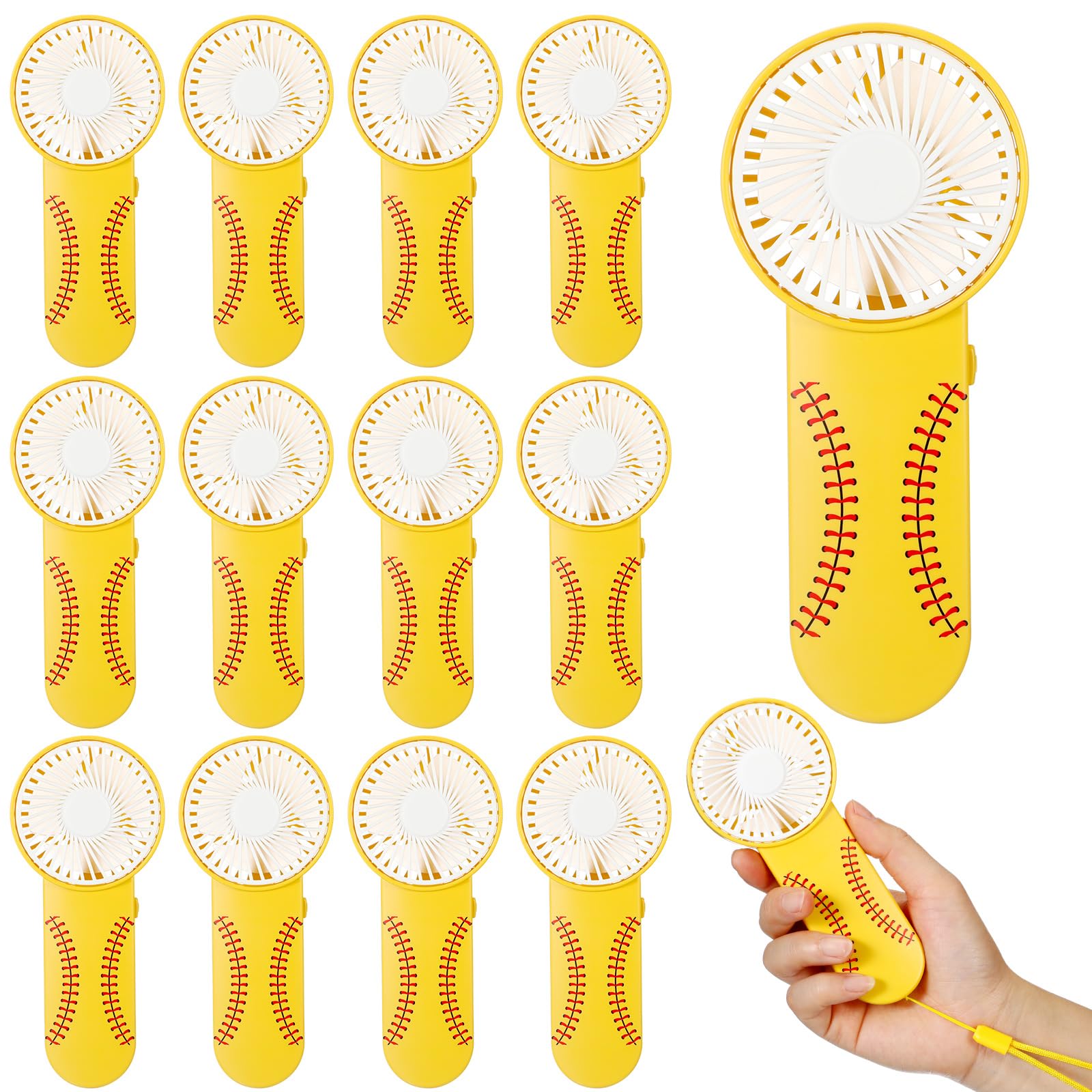 Foto 2 pulgar | Juego De 12 Piezas Con Tema De Softball Handheld Fan Honoson Con Cordón - Venta Internacional.